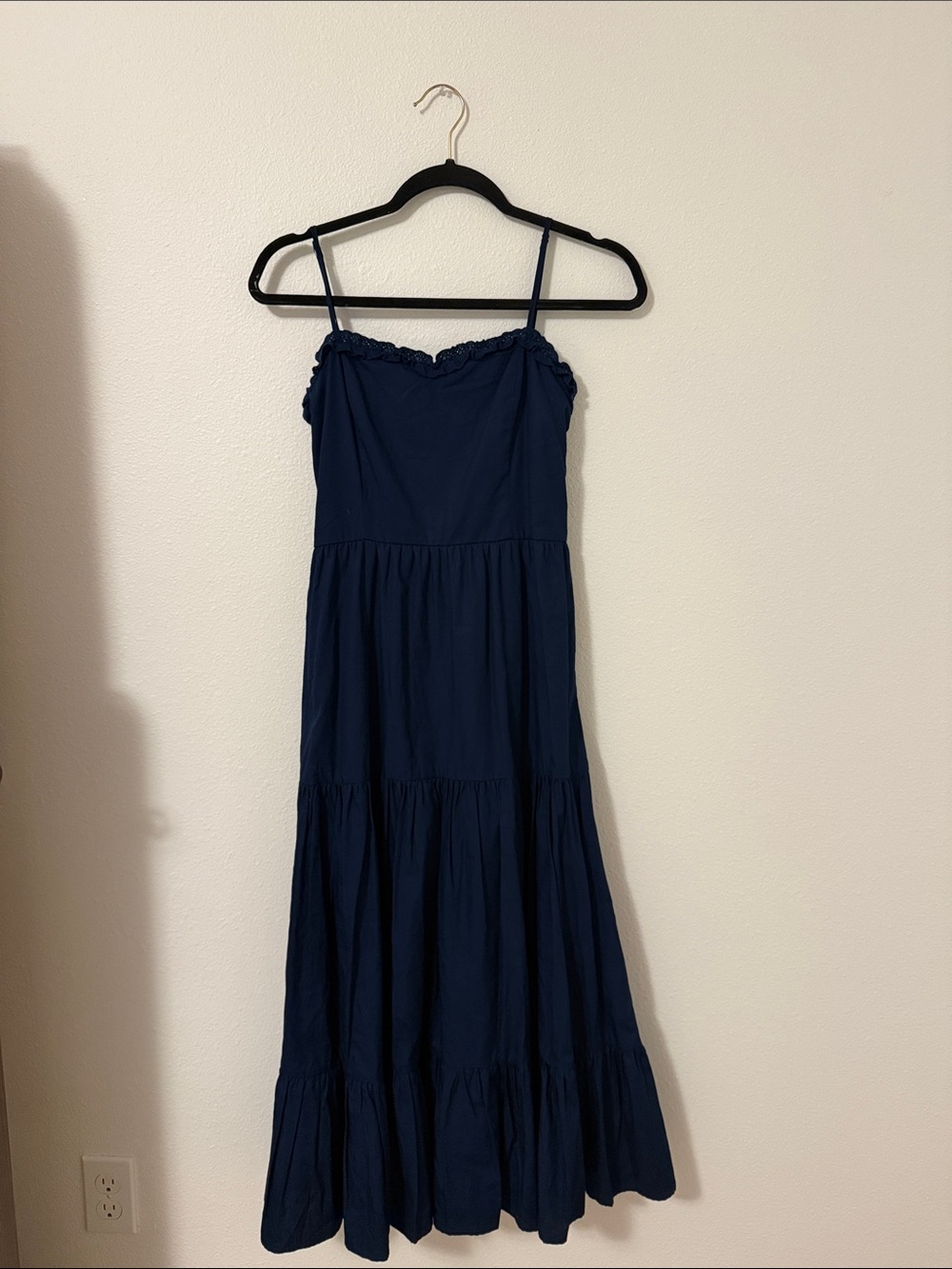 Altar'd State Navy Tiered Spaghetti Strap Maxi Dress